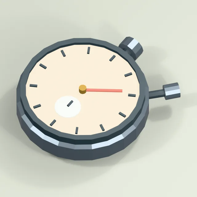 Handheld stopwatch with start button and elapsed minute dial