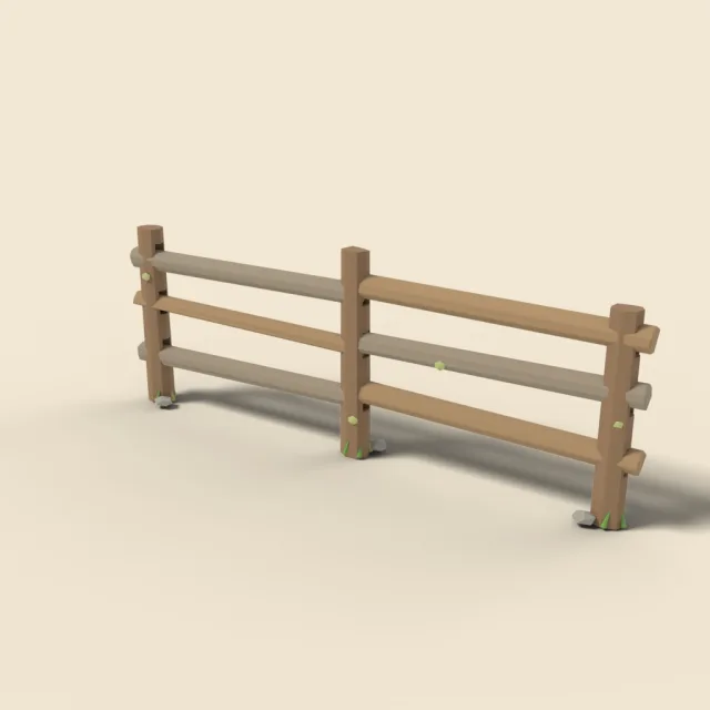 Rustic split-rail fence section