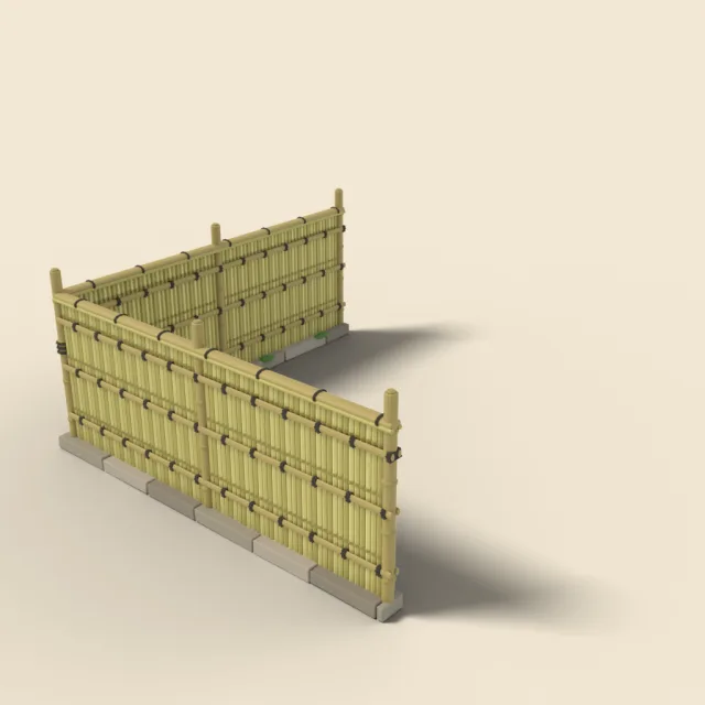 Bamboo fence corner