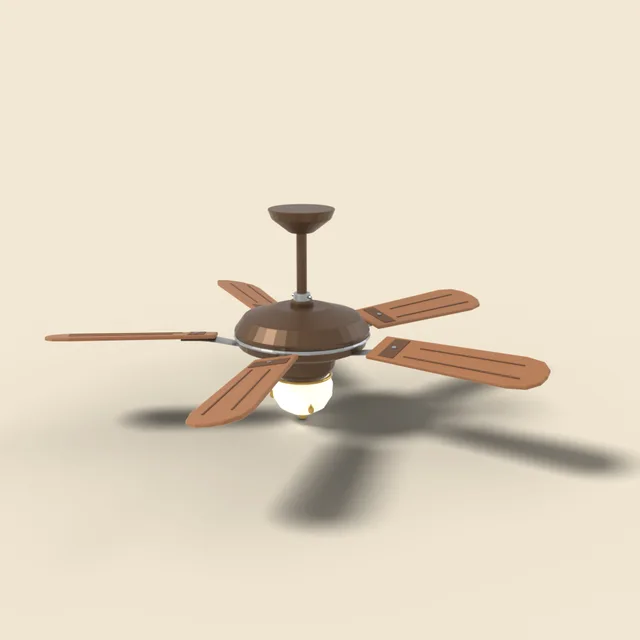 Ceiling fan with wooden blades