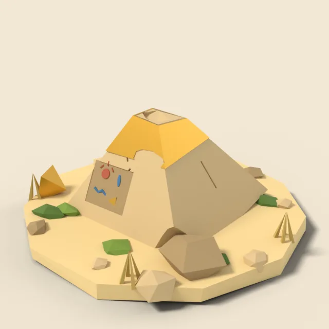 Broken pyramid capstone