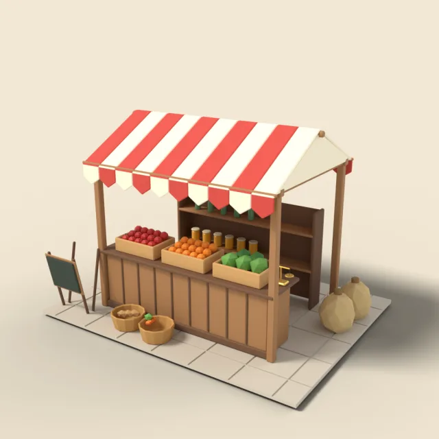 Covered market stall