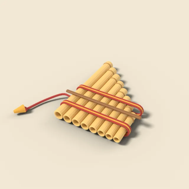 Pan flute with graded pipes