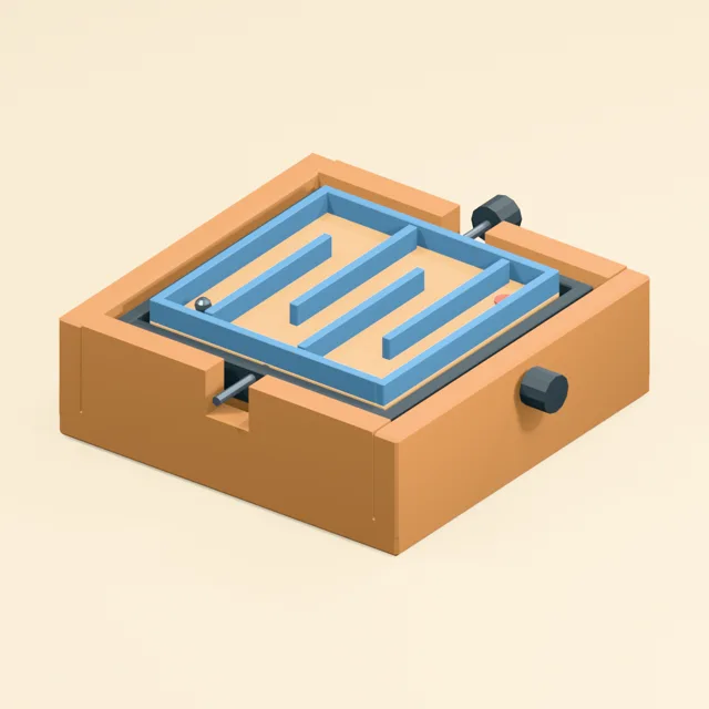 Two-axis tilting marble maze