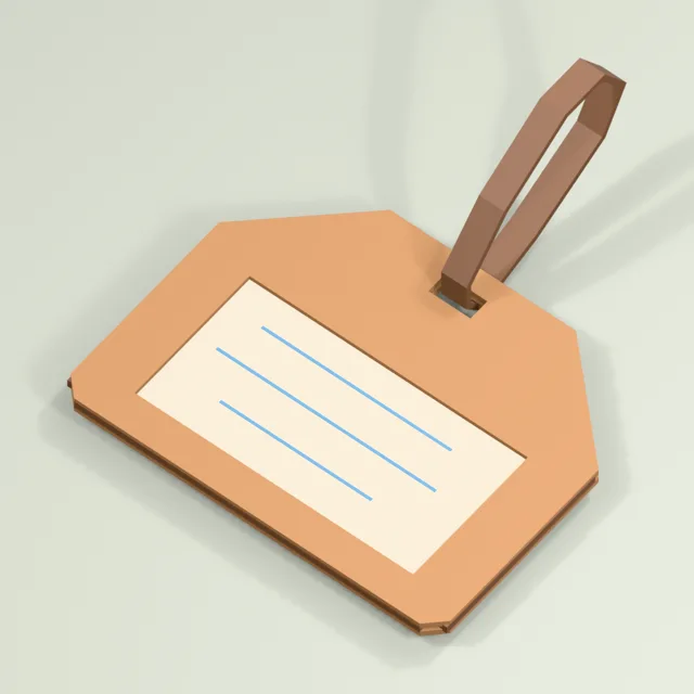 Windowed luggage address tag with captive loop strap and removable card