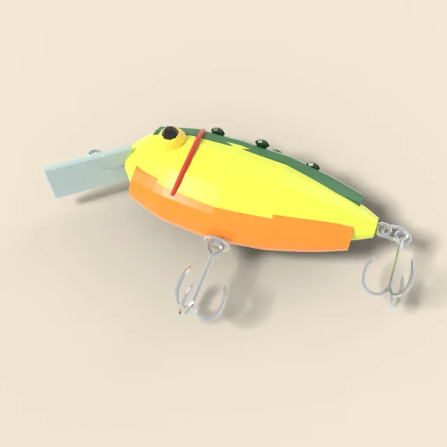 Crankbait fishing lure with hooks