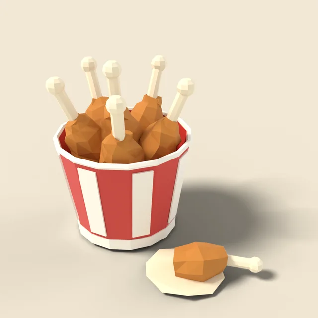 Fried chicken drumsticks in a bucket