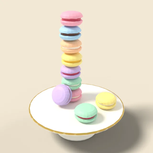 Macarons stack in pastels