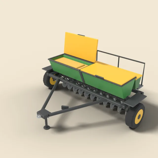Seed drill with hoppers