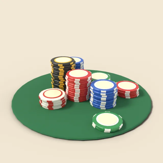 Poker chip stacks