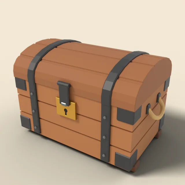 Small wooden treasure chest
