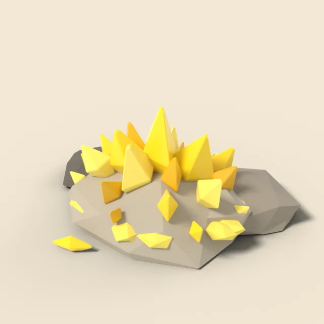 Sulfur crystal cluster