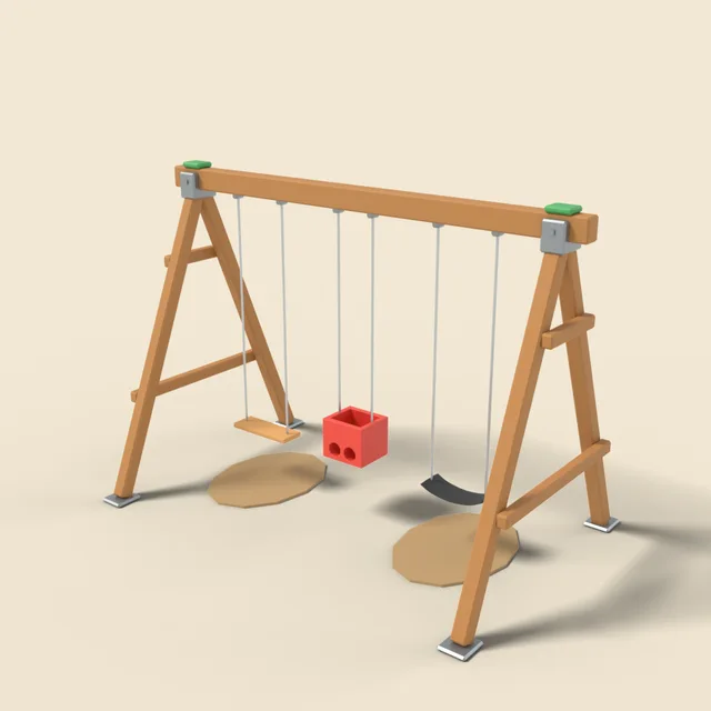 A-frame wooden swing set