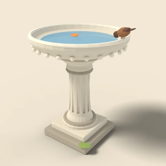 Garden bird bath on pedestal