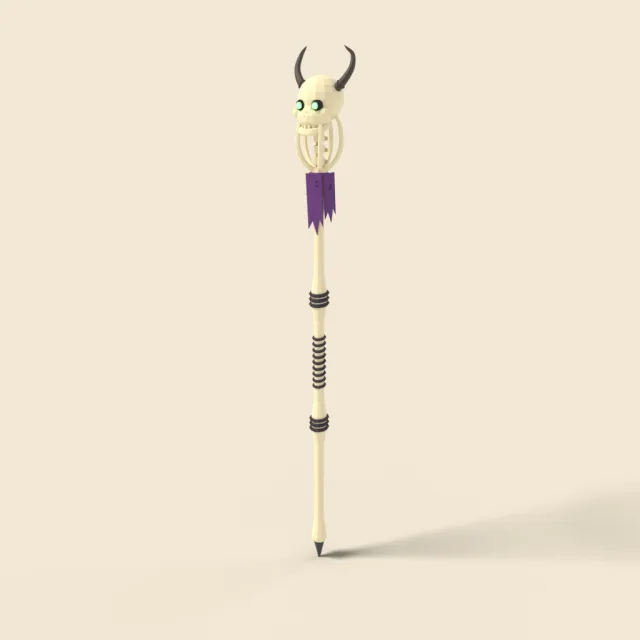 Bone necromancer staff with skull top