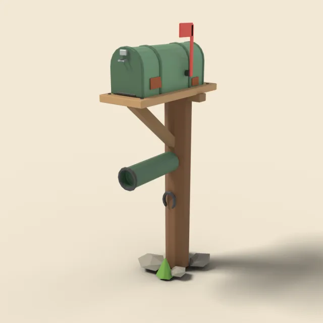 Rustic farm mailbox on post