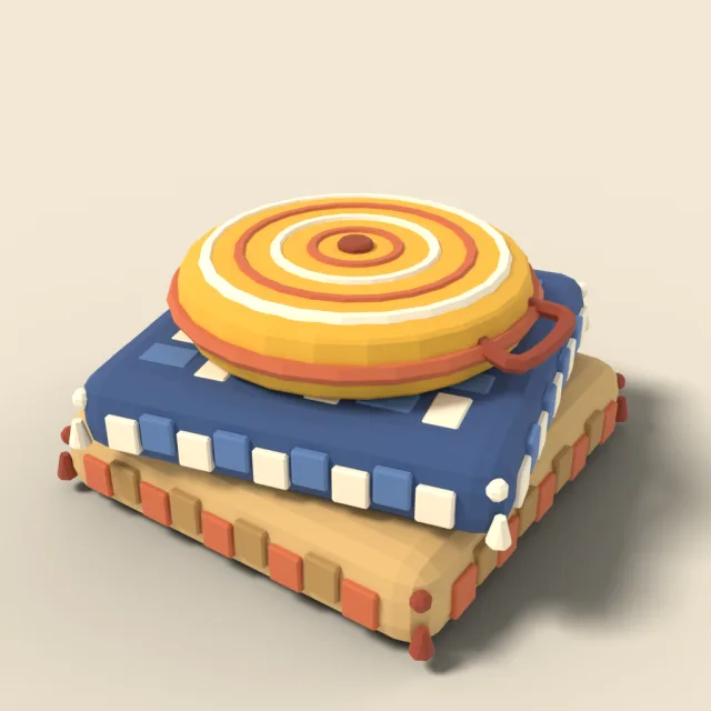 Woven floor cushion stack