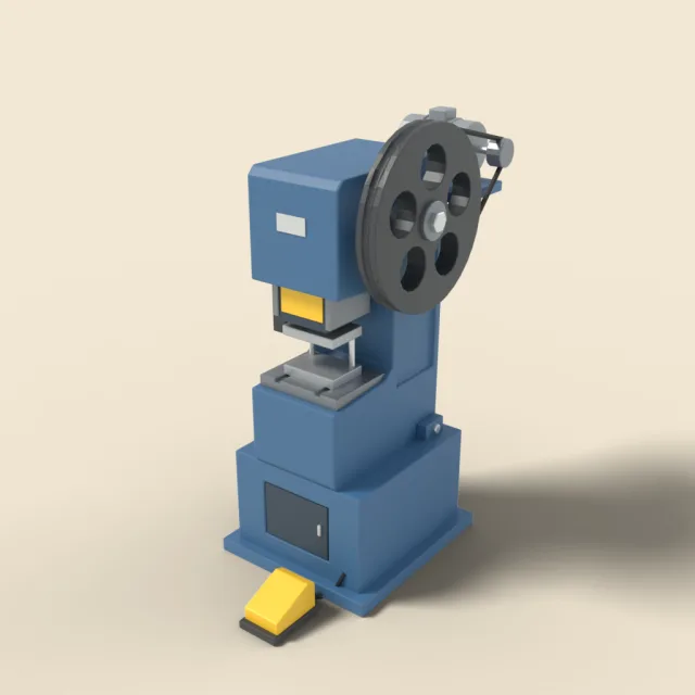 Punch press with flywheel