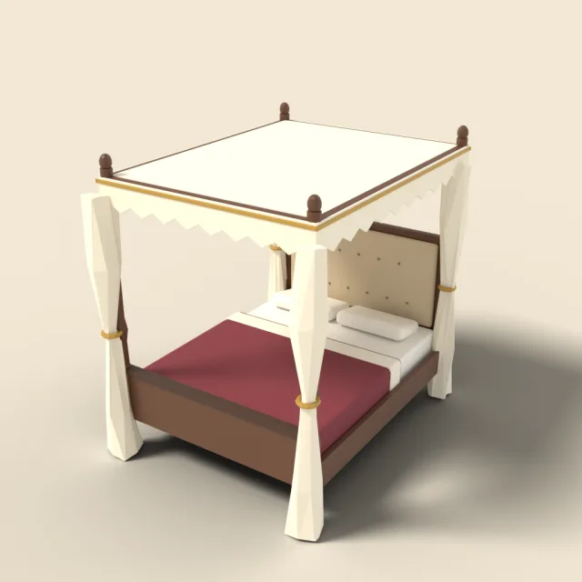 Four-poster bed with canopy