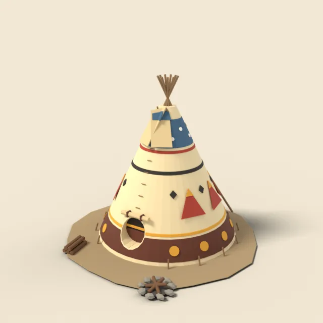 Painted buffalo hide tipi