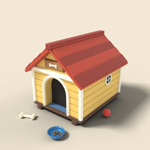 Dog house with name plate