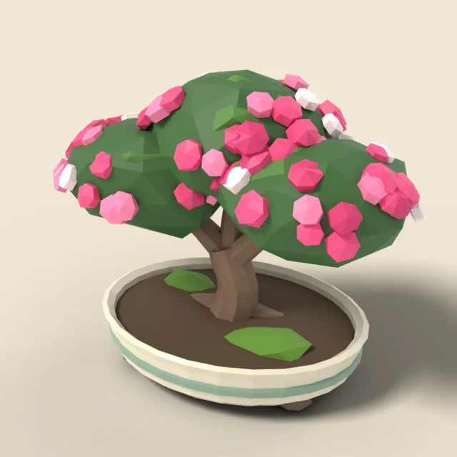 Flowering azalea bonsai