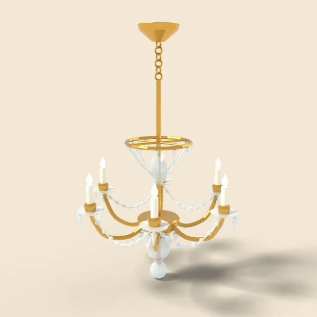Crystal chandelier with six arms