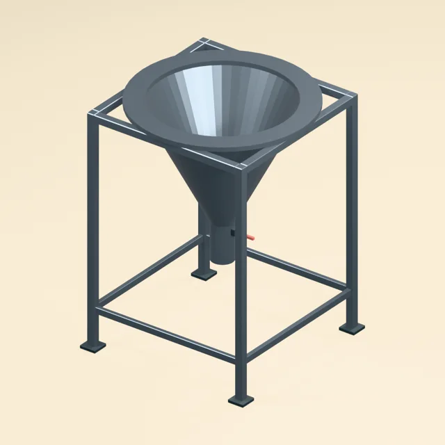 grain_feed_hopper_external_frame_integral_flange