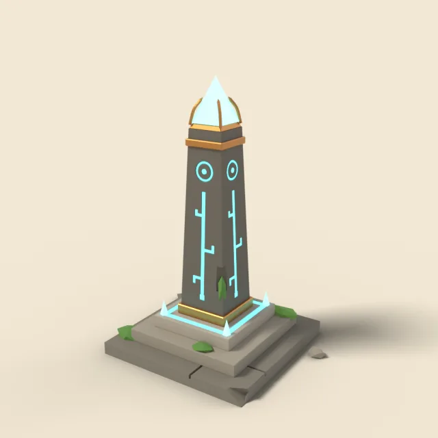 Glowing waypoint obelisk