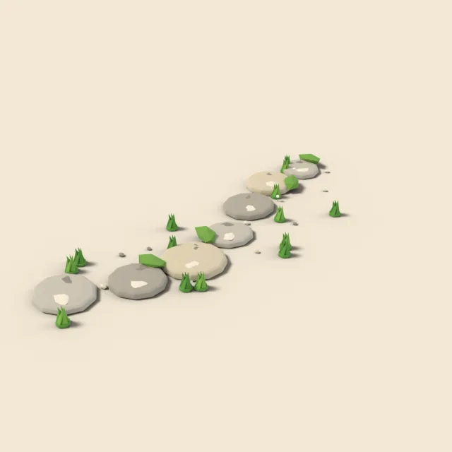 Round stepping stone set