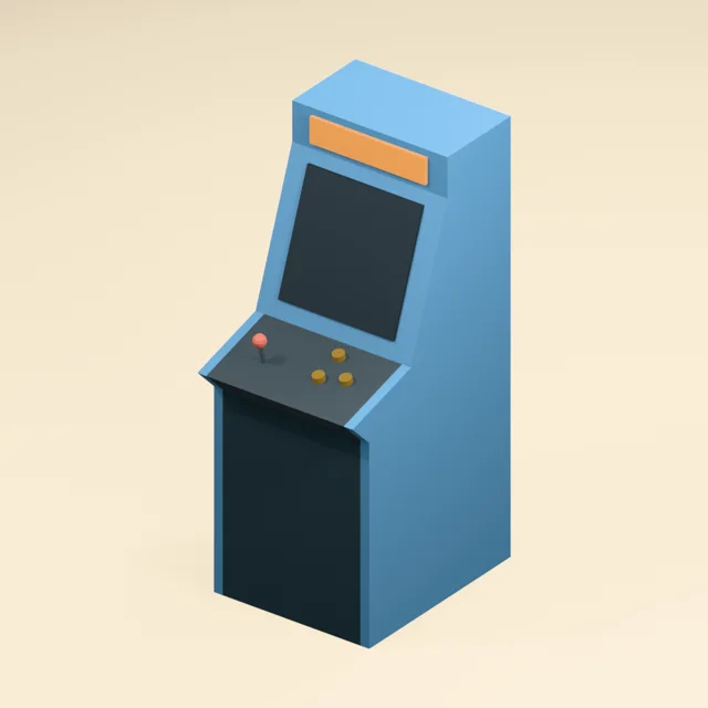upright_arcade_cabinet_closed_profile_case_slanted_screen_and_controls