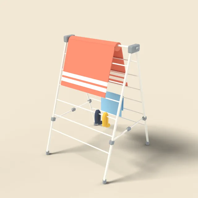 Clothes drying rack folding