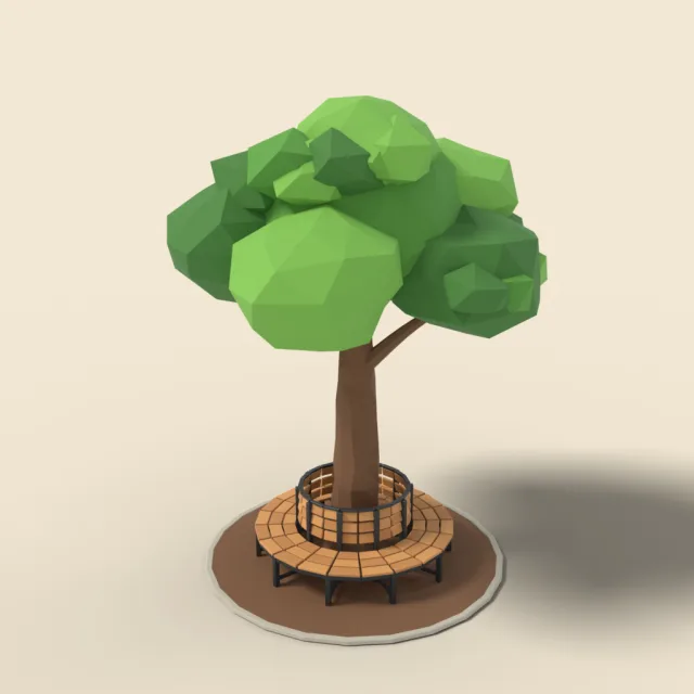 Tree with round bench around it