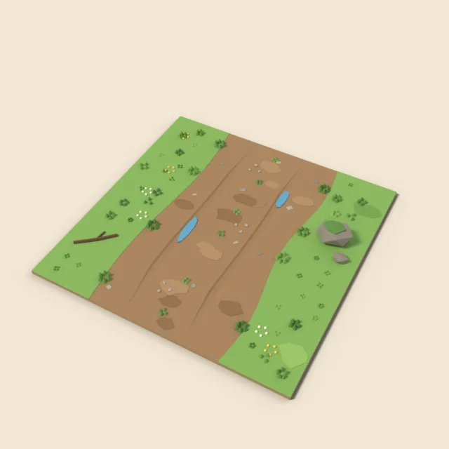 Dirt road straight tile