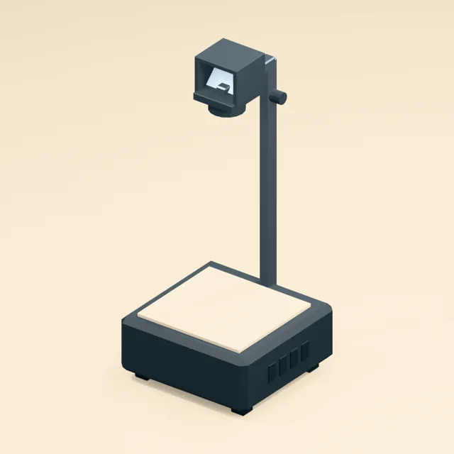 Mirror-head overhead projector