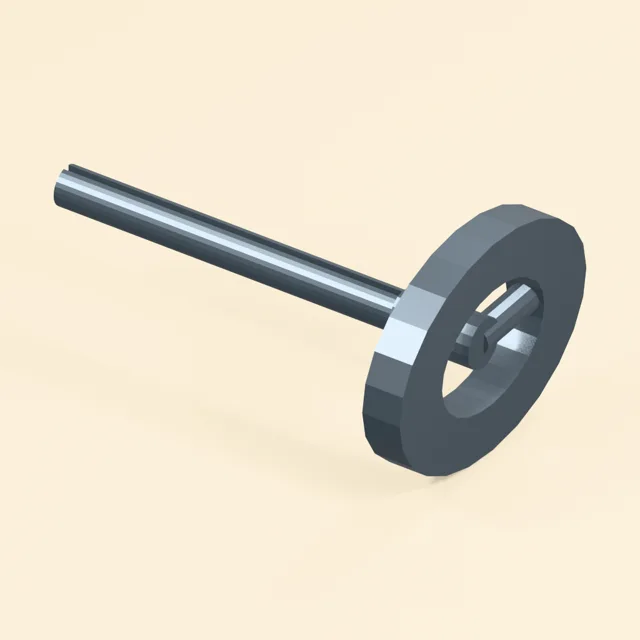 Slotted tube winding key with open turning wing