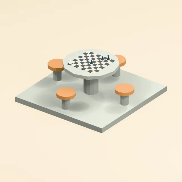 public_chess_station_inlaid_board_four_stools_and_six_piece_position