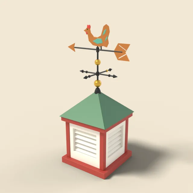 Weather vane with rooster