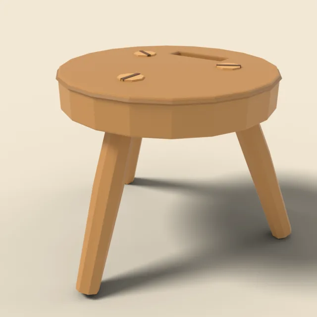 Three-legged milking stool
