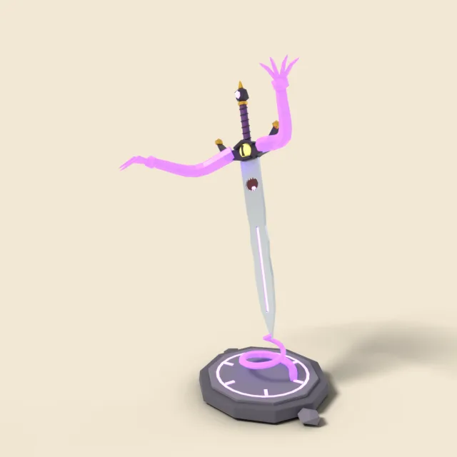 Living sword floating