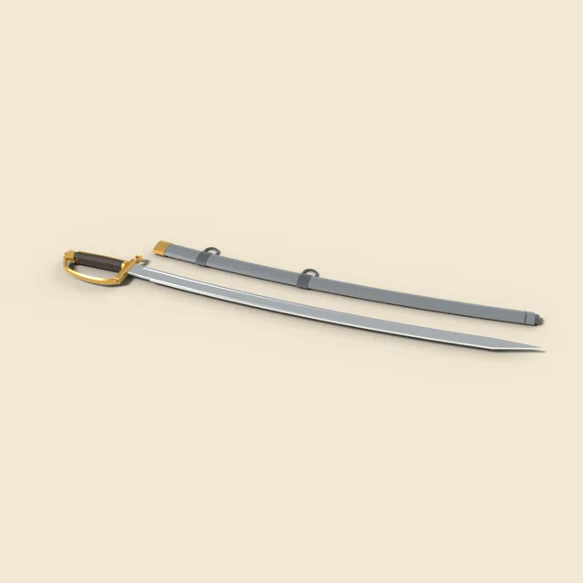 Cavalry sabre with curved steel blade