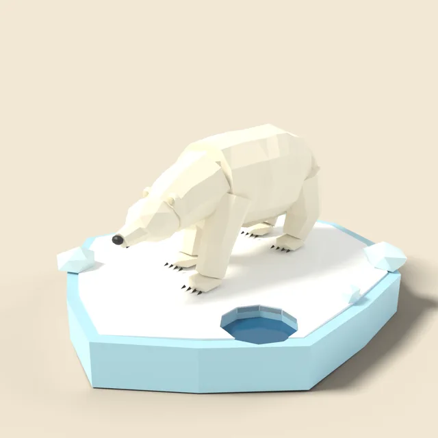 Polar bear on ice