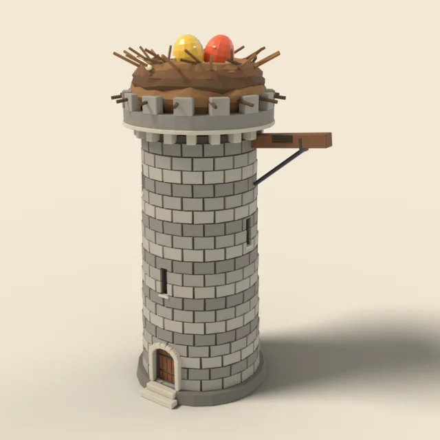 Dragon roost tower with nest top