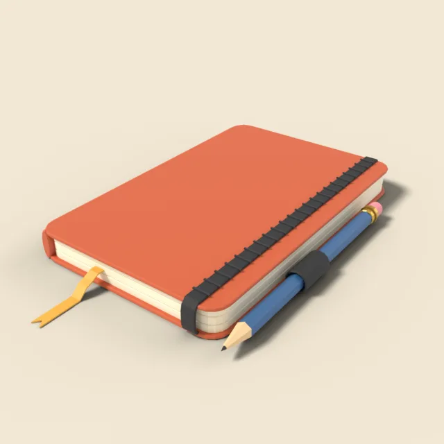 Small pocket notepad with elastic band