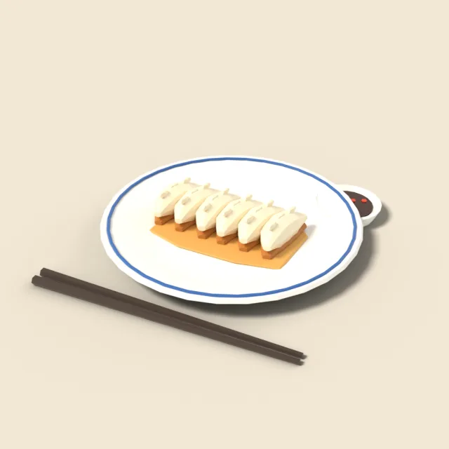 Gyoza dumplings on a plate