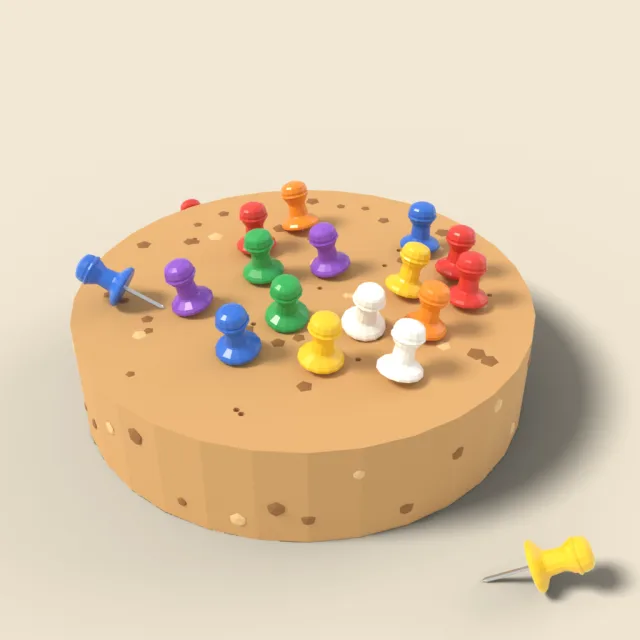 Push pin cluster in cork