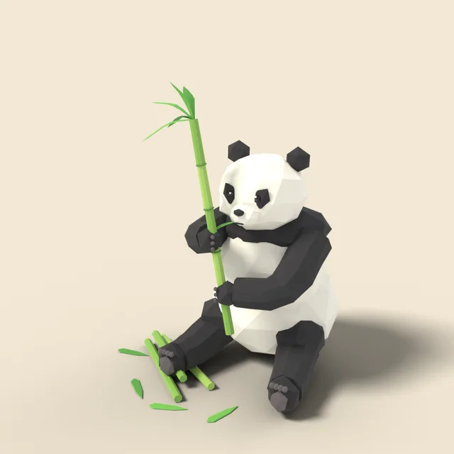 Giant panda eating bamboo