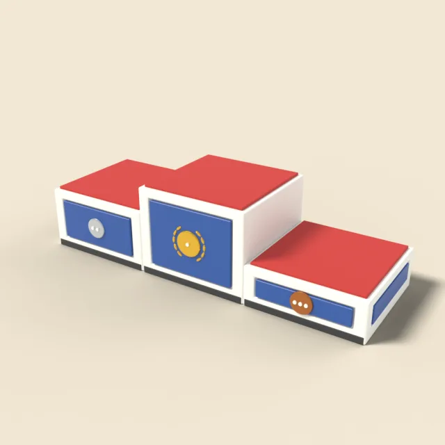 Podium with three steps