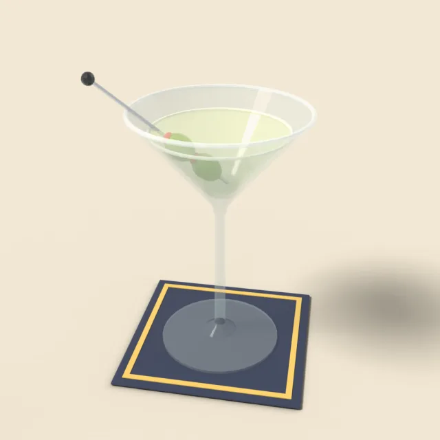 Martini with olive