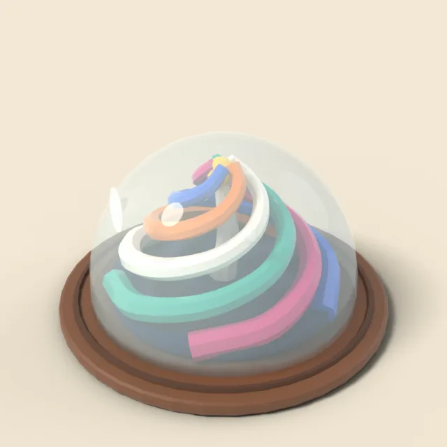 Swirled glass dome paperweight